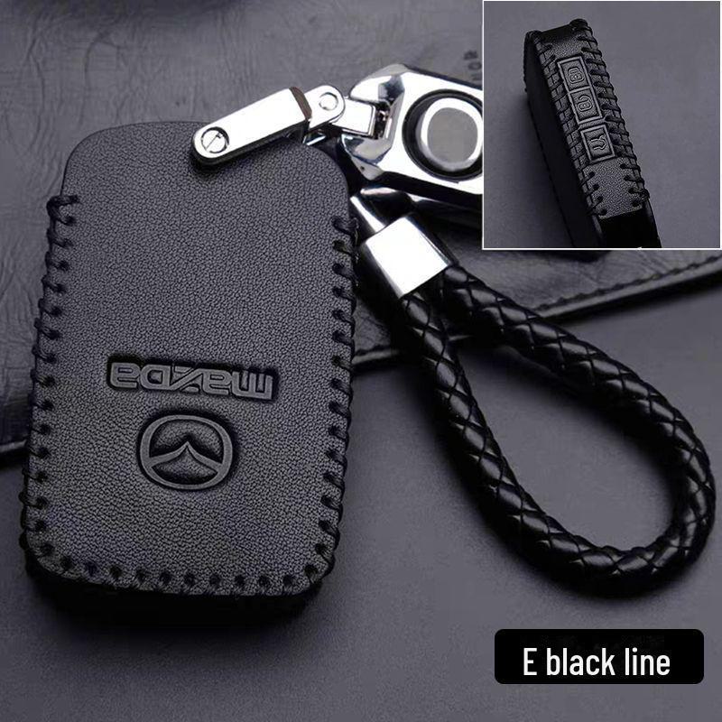 Mazda Genuine Leather Key Cover for Mazda 3, CX-4, CX-5, and Atez Cars.