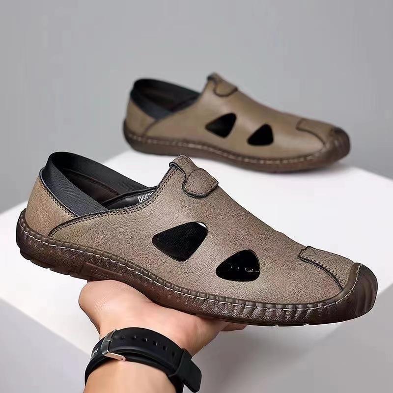 Men's Leather Shoes Relaxed Breathable Soft Soled Driving Shoes for Men Casual Large Size Leather Shoes Zapatos Hombre