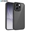 KEYSION Matte Translucent Black Phone Case for OPPO Reno15 Pro Max 5G Silicone+PC Clear Shockproof Cover for OPPO Reno15 F 5G