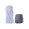 Anta Plain Round Neck Sleeveless Vest And Mid-Waist Straight Shorts Casual Sports Set Men sets White Gray 952325201-2