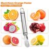 Long Handle Stainless Steel Orange Peeler Lemon Peeler Easy To Peel Tool Fruit Zesters Kitchen Accessories Kitchen Gadgets