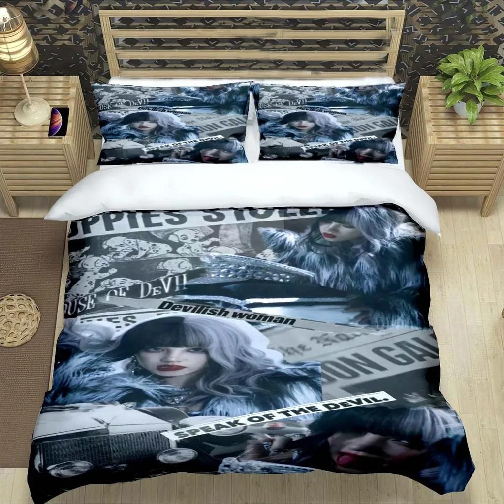 Korean Kpop Girl Group-Yuqi-SoyeonMiyeon-Suyin-Shuhua Print Bedding Set Duvet Cover Comforter Bed Youth Kids Girl Boys Gift
