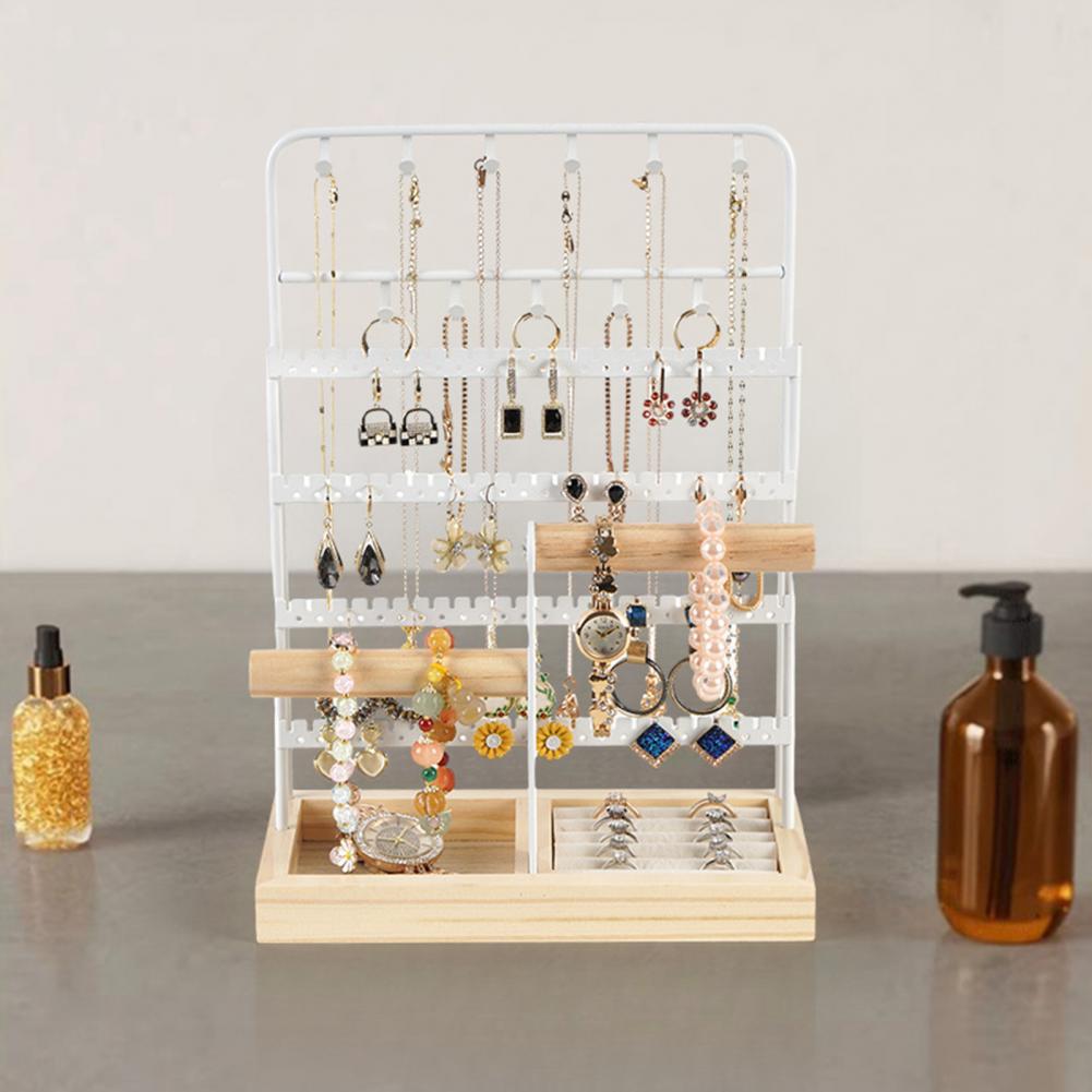 Necklace Holder Stand Jewelry Display Rack Multi-tier Jewelry Rack Capacity Display Stand for Earrings Rings for Showcase