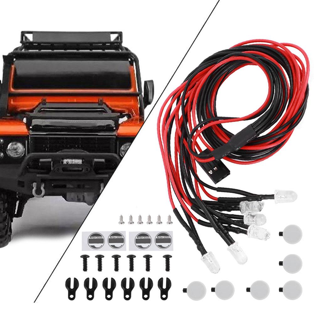 LED Roof Luggage Rack Lights Round Lampshade Fit for Traxxas Trx4 SCX10 II 90046 90047 1 10 RC Car6LED