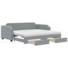 VidaXL Daybed with Trundle and Drawers Light Grey 90x190 Cm Fabric 3197698