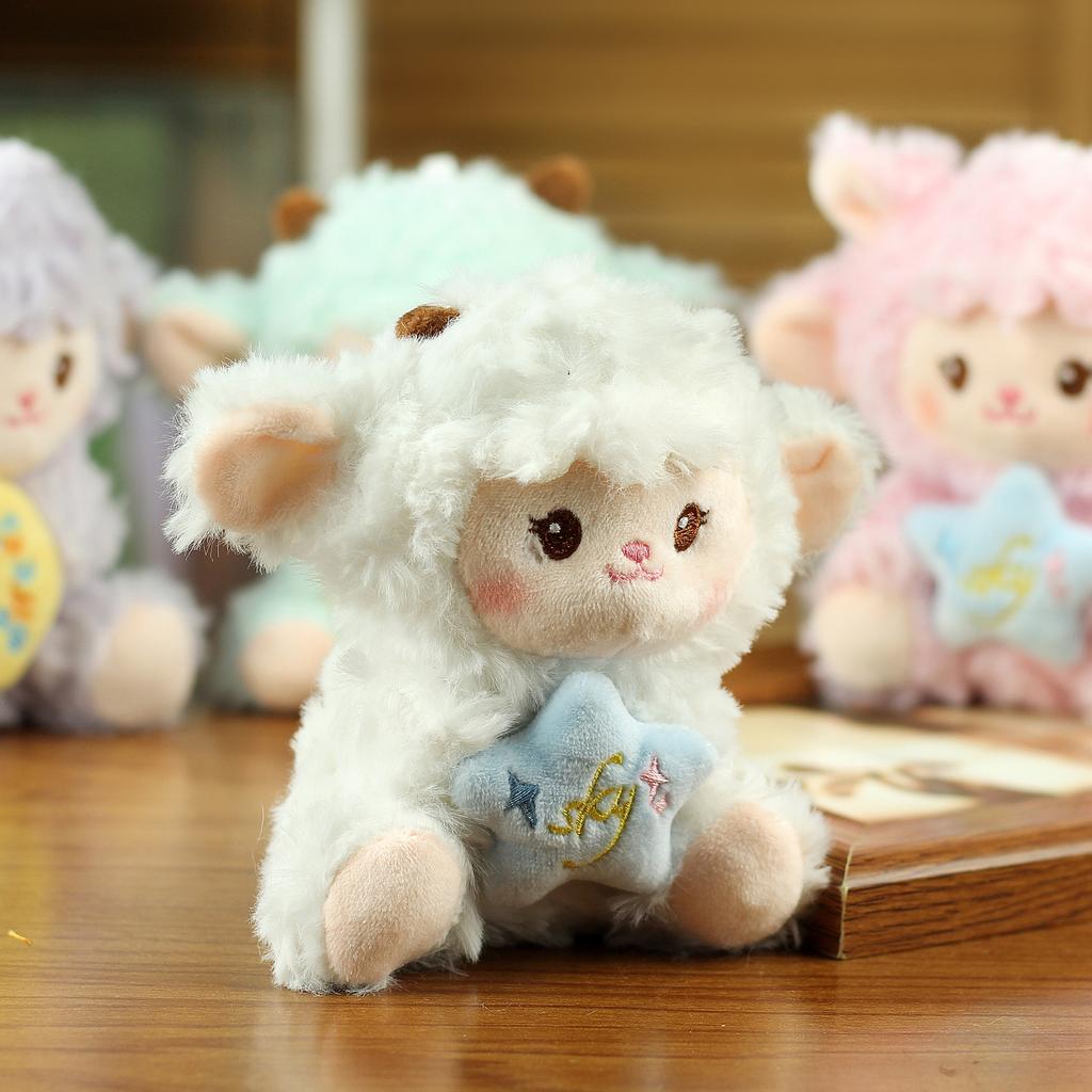 Fluffy Lamb Keyring  Plush Bag Charm Cute Keychain Decor Soft Sheep Stuffed Animal For Daily Use Backpack Luggage