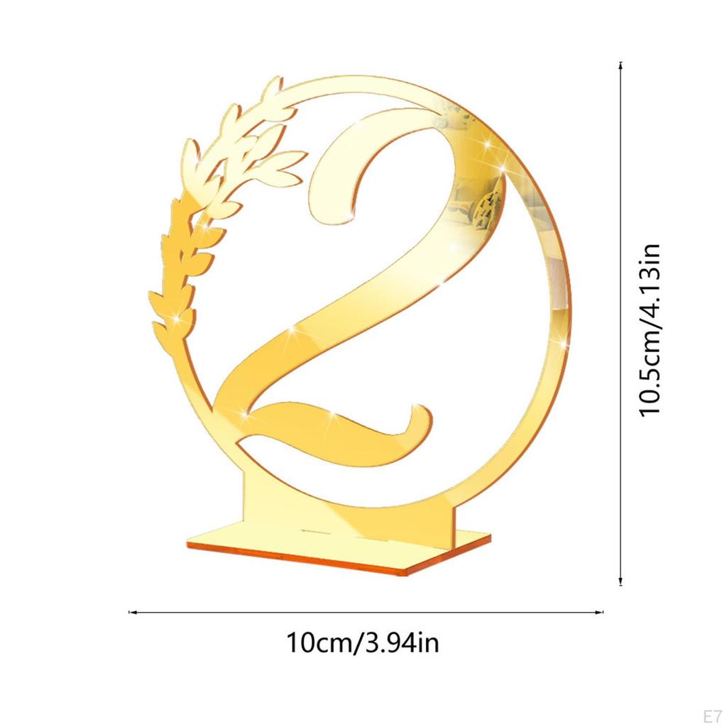 Heavy Duty Table Number Cards Plates with Base Decorative Acrylic Seating for