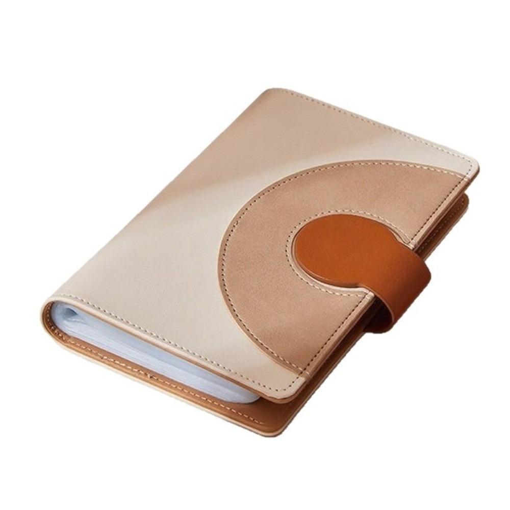 

Large Capacity Cash Savings Book Magnetic Snap Coins Wallet Banknote Collection White Brown