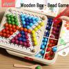 Wooden Children's Bead Puzzle Game Tweezers - Fun Hand-Eye Coordination Toy for Early Education