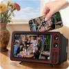 12" Retro TV Cell Phone Screen Magnifier HD, 3D Portable Foldable Mobile Phone Magnifier for Movie & Game, Fit for All Smartphones