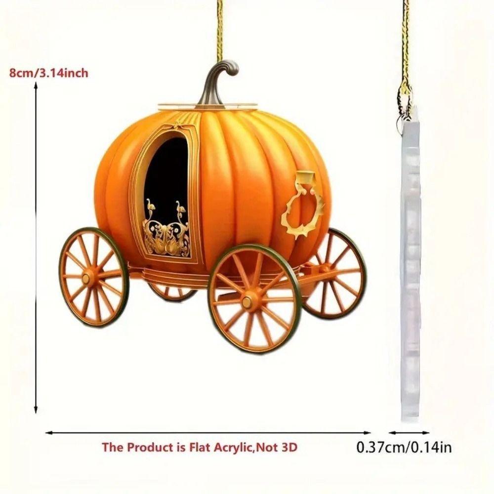 6pcs Acrylic Pumpkin Carriage Halloween Pendant Creative Christmas Keychain Car Pendant  Party