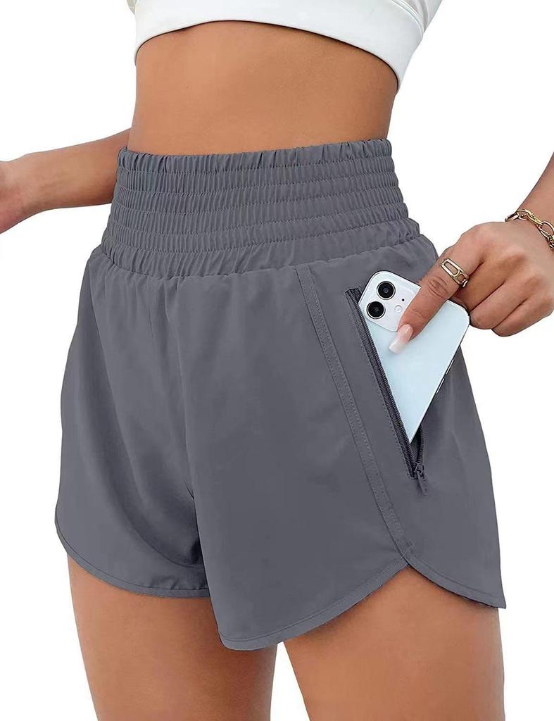 High-Waist Women's European & American Yoga Shorts – Quick-Dry, Loose-Fit, Dual-Layer Design