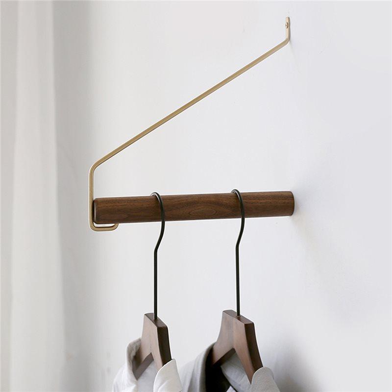Porte-manteaux Mural en Bois Massif Patères Fourche de Foin Crochets à Vêtements en Bambou Solution de Rangement pour Chambre à Coucher Entrée Maison