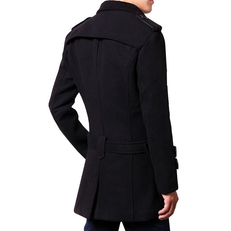 Men's Double-Breasted Wool Coat, Casual Autumn/Winter Windbreaker, Andy Lau Style
