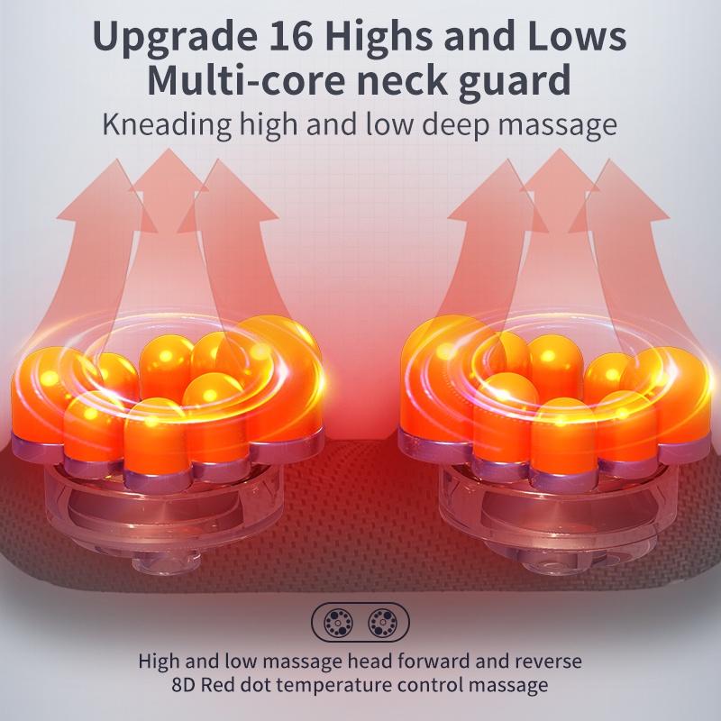 JINKAIRUI Massage Pillow Back and Neck Massager Knead Massage Pillow Hot Compress To Relieve Muscle Pain Gift
