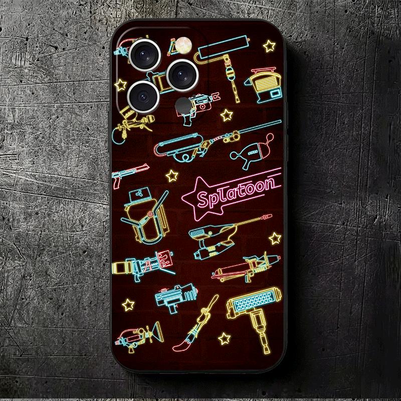 S-Splatoons Game Soft Phone Case for iPhone 16 16E 17 Air 15 Pro Max 14 Plus 13 Mini 11 12 7 Black Cover Back Shell