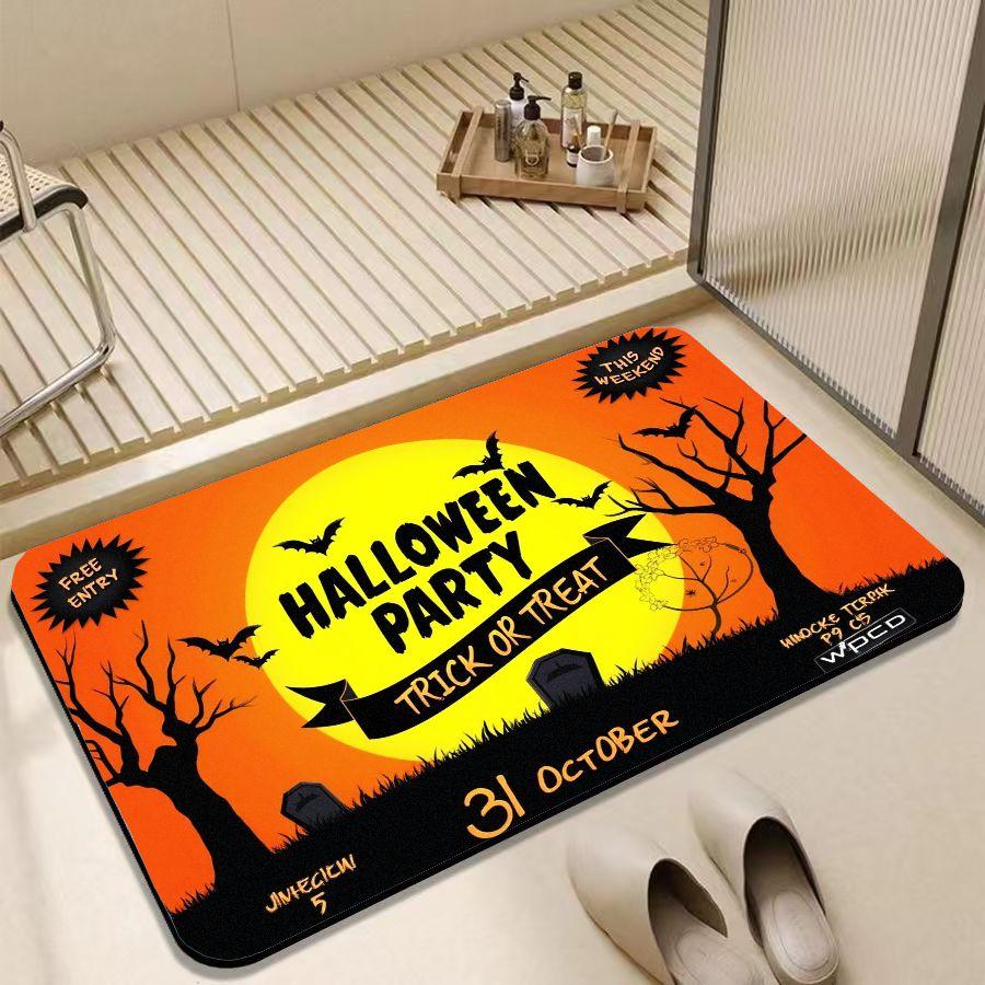 Cartoon Halloween Vampire Foyer Mat Diatom Mud Anti-slip Coffin Decoration Home Decoration Carpet