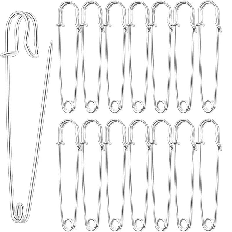 5/10/20PCS Extra-Large Steel Safety Pins 75mm(3") Heavy Duty Big Safety Pin Stainless Steel Spring Lock Pins for Clothes Crafts