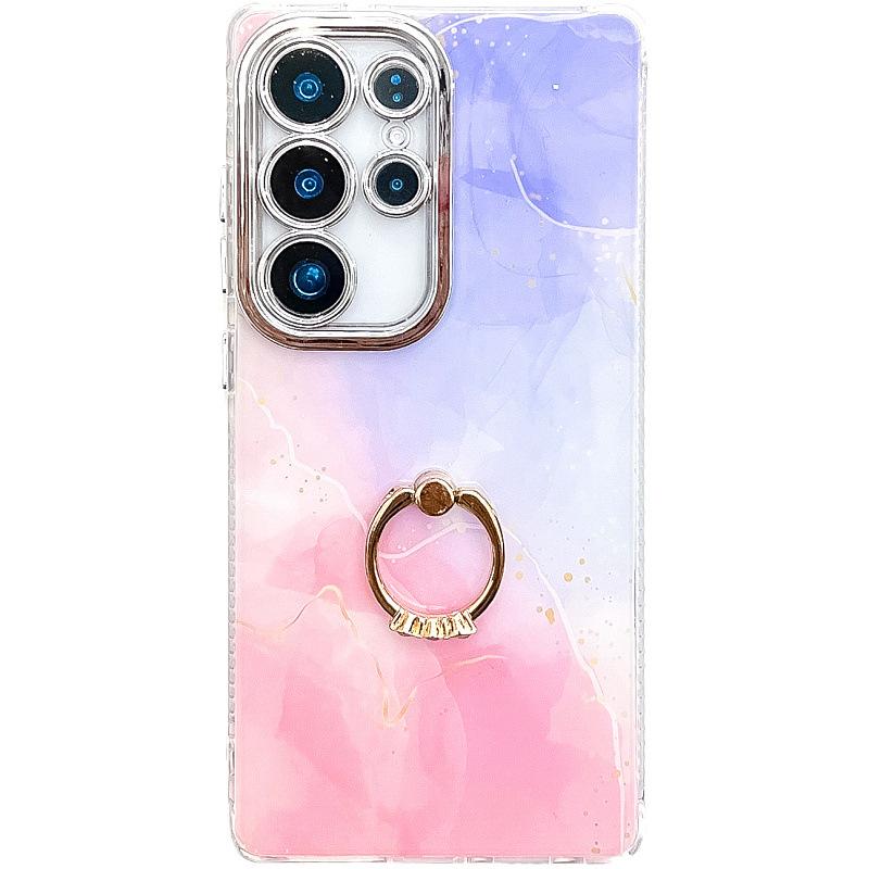 Suitable for Samsung S25 Mobile Phone Case Double Layer IMD Electroplated Marble S24plus Ring A16 Mobile Phone Case