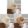 French Lace Ribbon Sun Hat With Wide Brim For Summer Beach Vacation Girls
