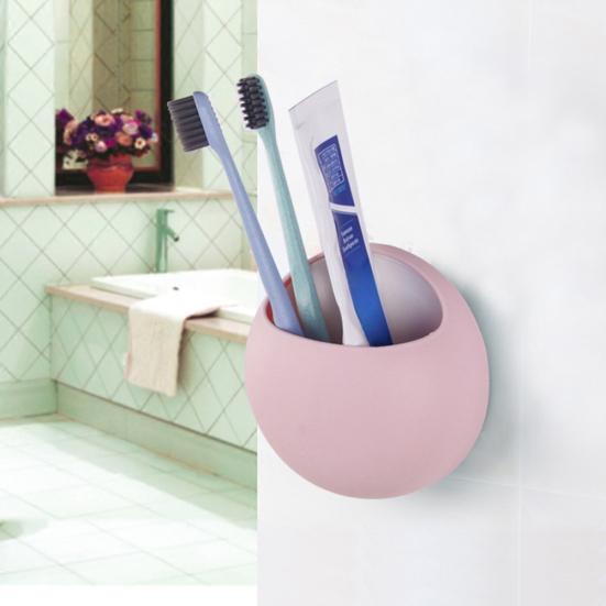 Wall Mount Storage Rack Toothbrush Toothpaste Holder Strain Bathroom Container