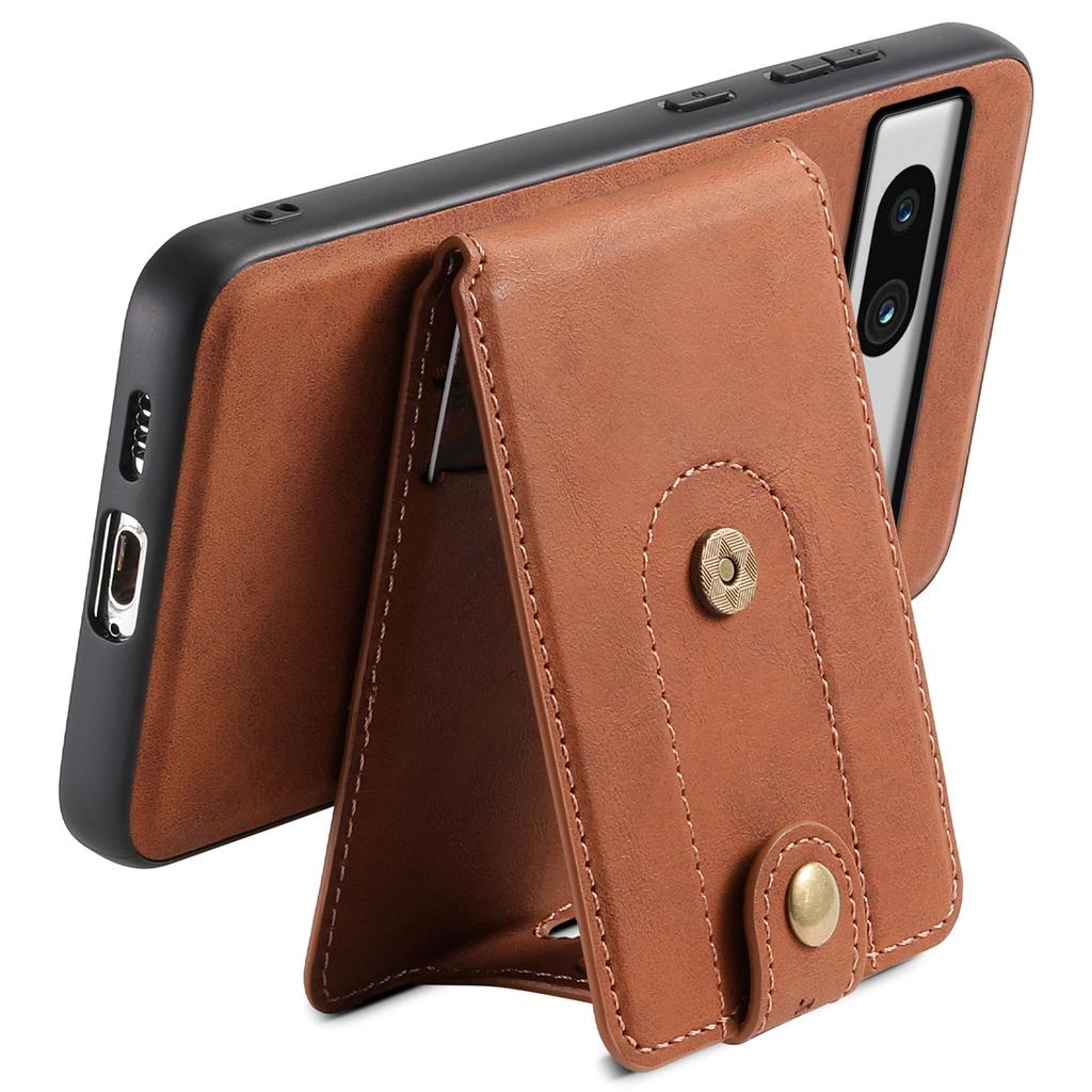 DENIOR D14 For Google Pixel 7a Magnetic Case 2 In 1 Detachable Card Bag PU+PC+TPU Phone Cover