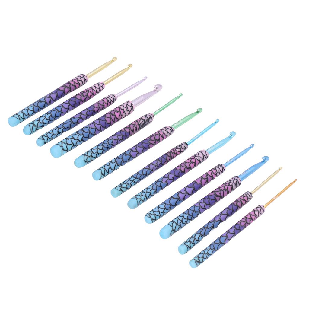 12Pcs Crochet Hooks Ergonomic Soft Handle Aluminum Crochet Needle Kit for Beginners for Crochet Accessories12 Pcs OPP