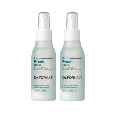 Dr.FORHAIR Phyto Fresh Kopfhaut-Tonic 100 ml × 2 – Ölkontrolle, Deodorierende Kopfhautpflege, Erfrischendes Kräuter-Kühl-Spray
