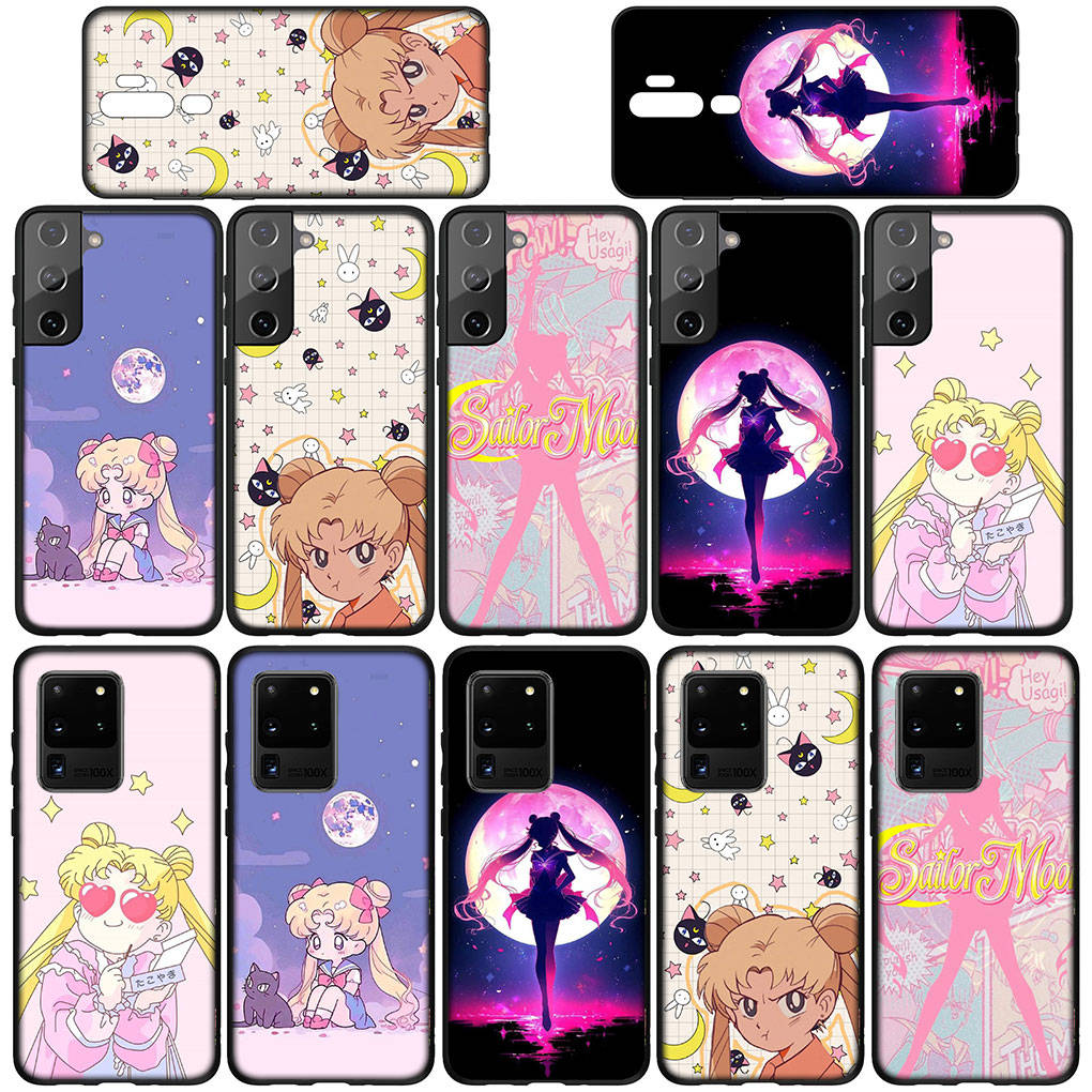 Phone Case for Samsung Galaxy S25 S24 S23 iPhone 16 15 Xiaomi Redmi Note 14 13 12 16E X 11 Pro Max OPPO Moto Huawei Wallpaper Sailor Moon Girl Cover