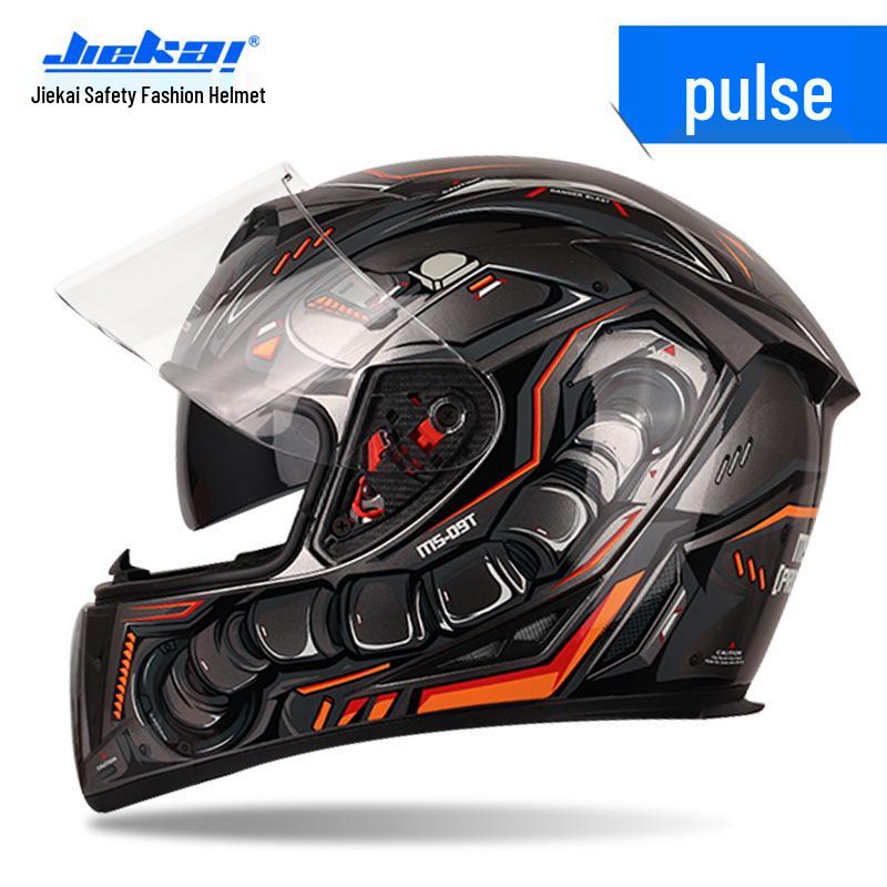 Jiekai Full Face Electric Motorcycle Helmet - Unisex, All-Season Racing Safety