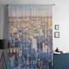 Aerial View Of Paris City Skyline With Facades Tulle Sheer Curtains for Living Room Kitchen Decoration Voile Organza Curtains