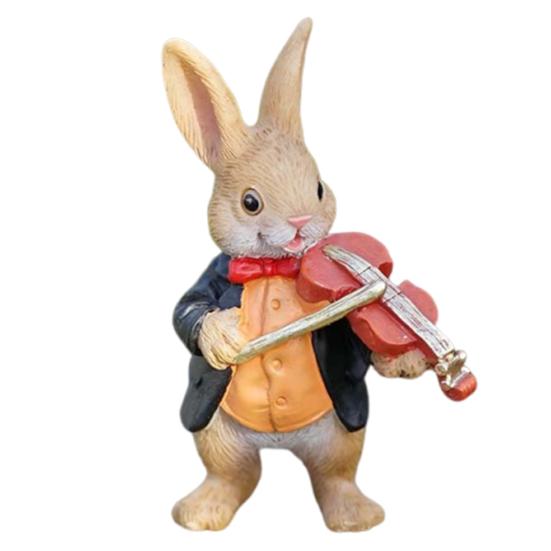 Resin Animal Garden Statue Cartoon Bunny Turtle Hedgehog Figurine for Fairy Garden Yard Lawn Indoor Outdoor Decor