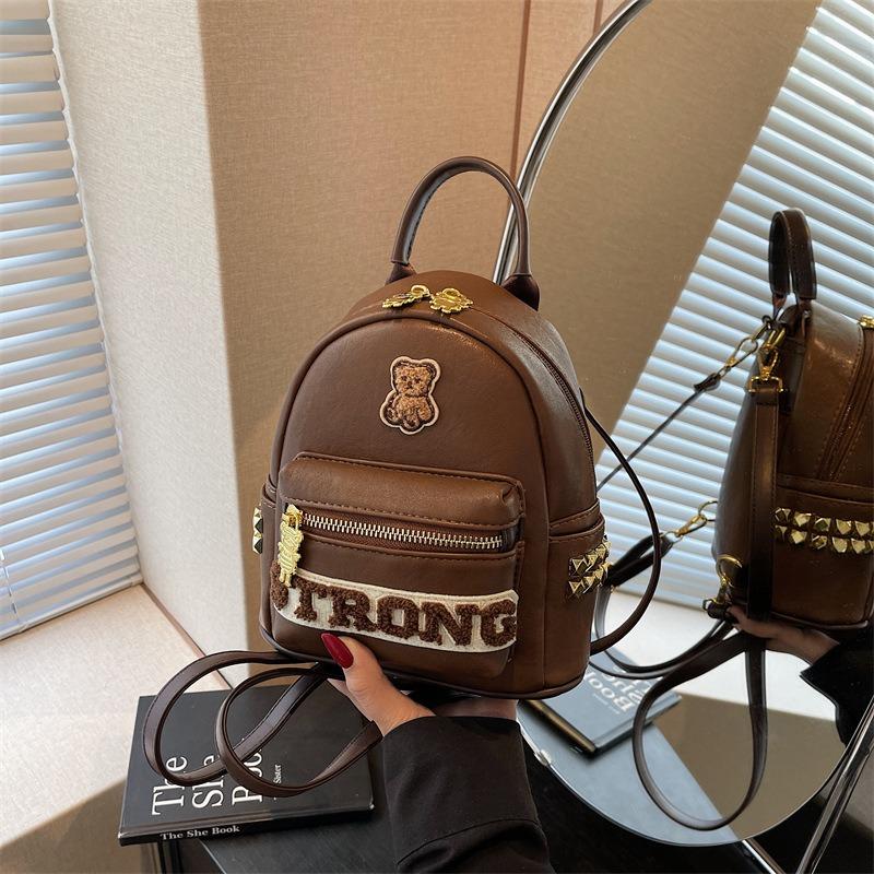 High-value Bear Backpack Women's New Fashionable Versatile Small Bag Student Travel Small Backpack