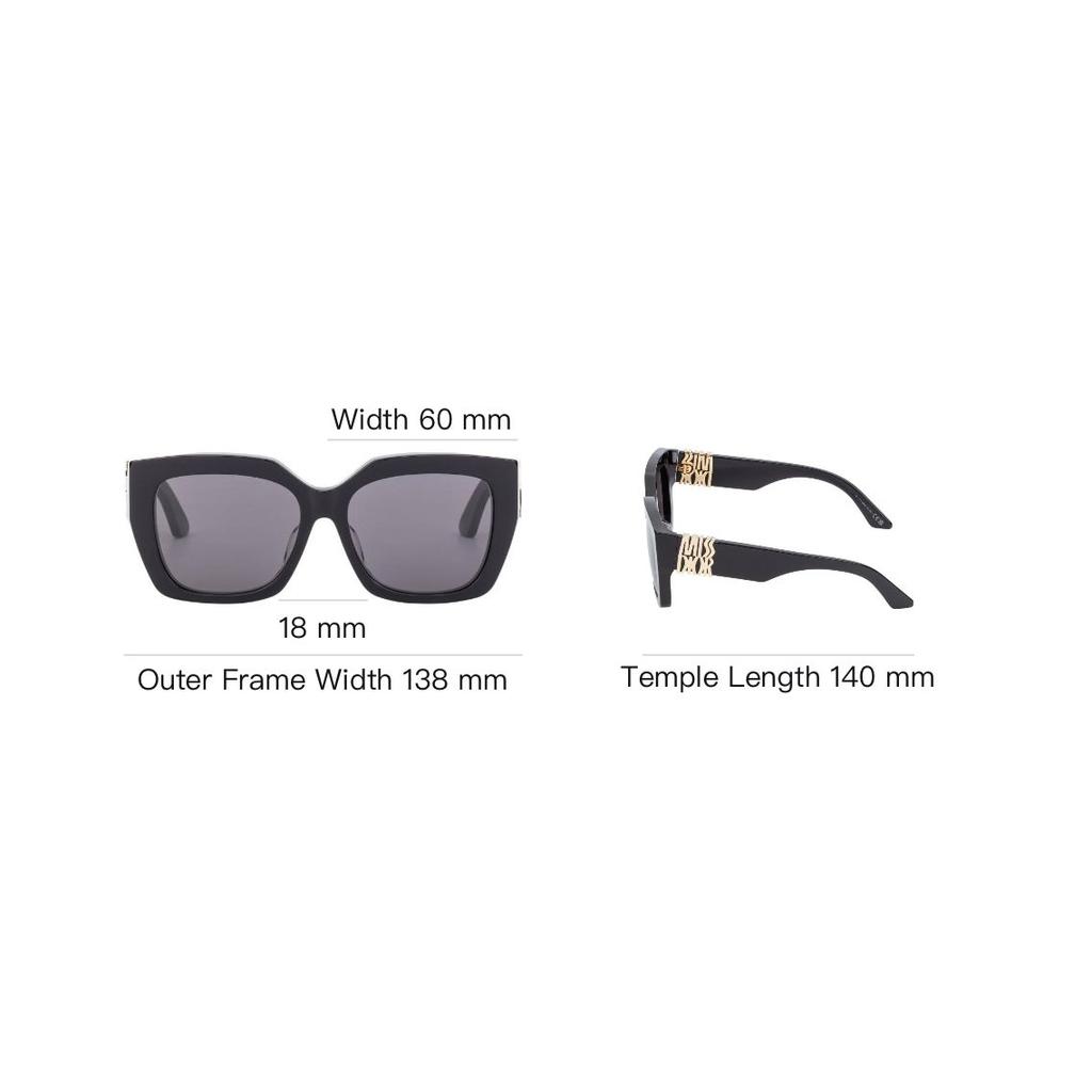 Dior Miss  S2I Logo Square Sunglasses Women Sunglasses Black MISSDIORS2F-10A0