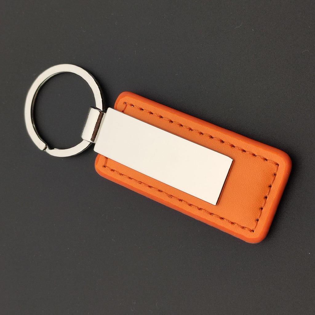 Metal Tokalı Erkek Dikdörtgen Deri Anahtarlık - Araba Hediyesi Anahtarlık