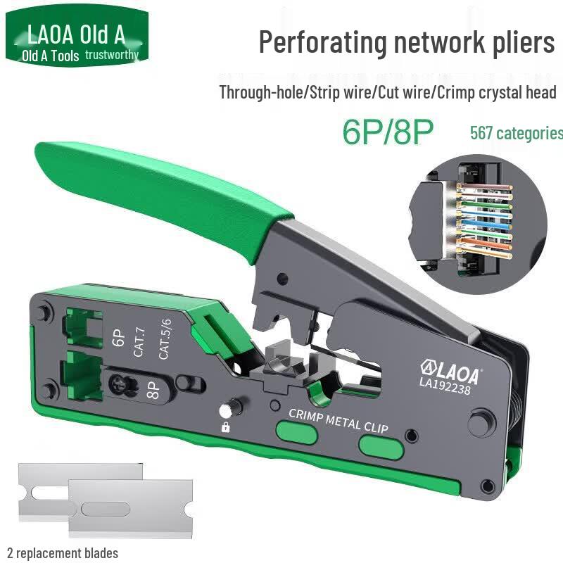 LAOA Super 5/6/7 Pass-Through RJ45 Crimper Kit