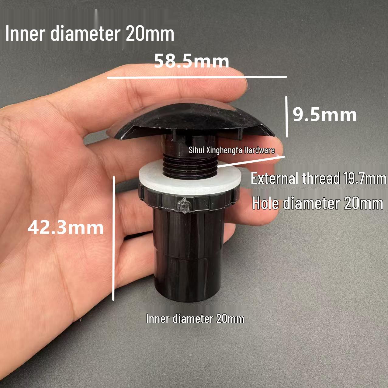 Black PVC Fish Tank Outlet with Waste Diffuser