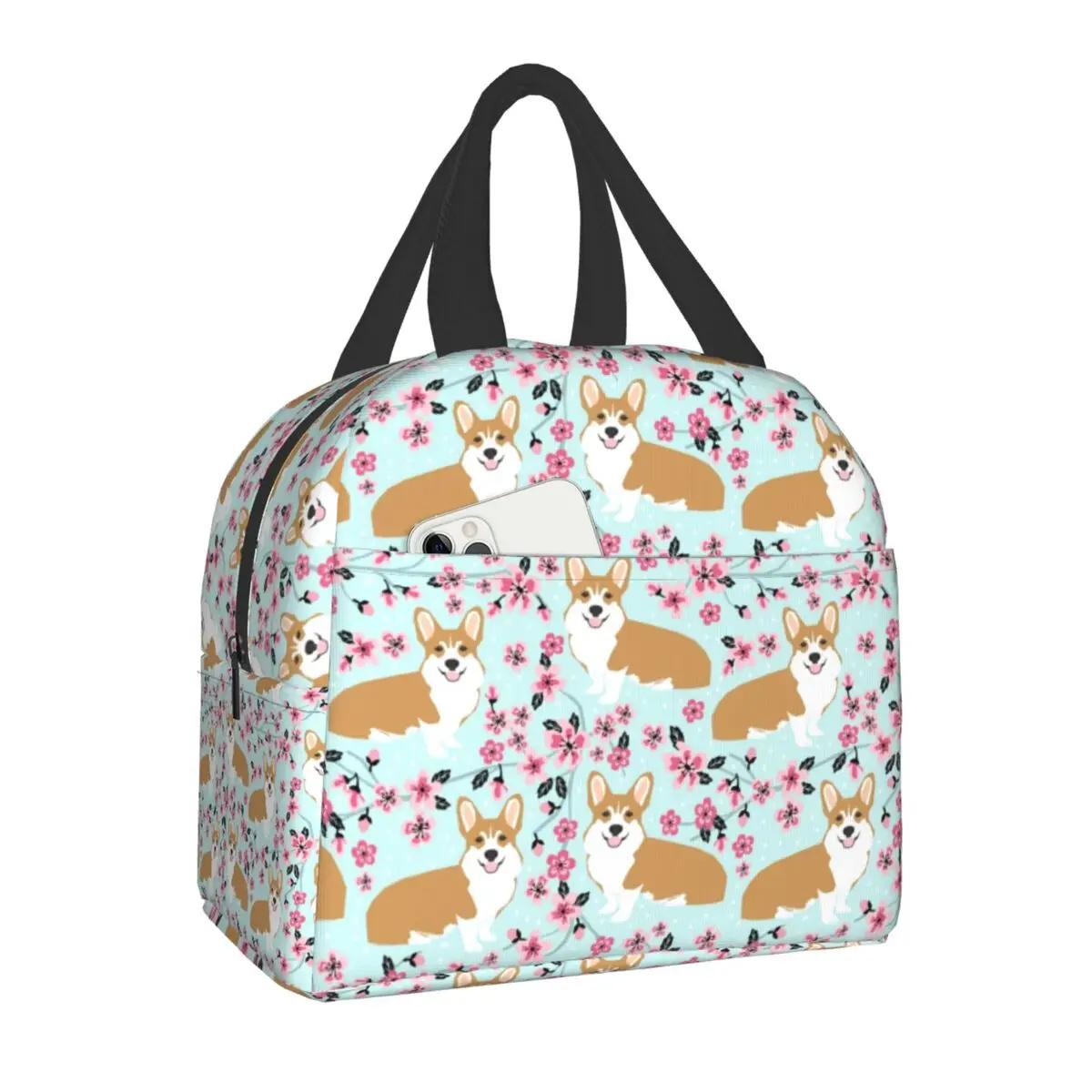 

Кофейная сумка для обеда Welsh Corgis Dog, женская, многоразовая, термосумка-холодильник Bento Box для детей, школьный ланч-бокс 22x20x13CM
