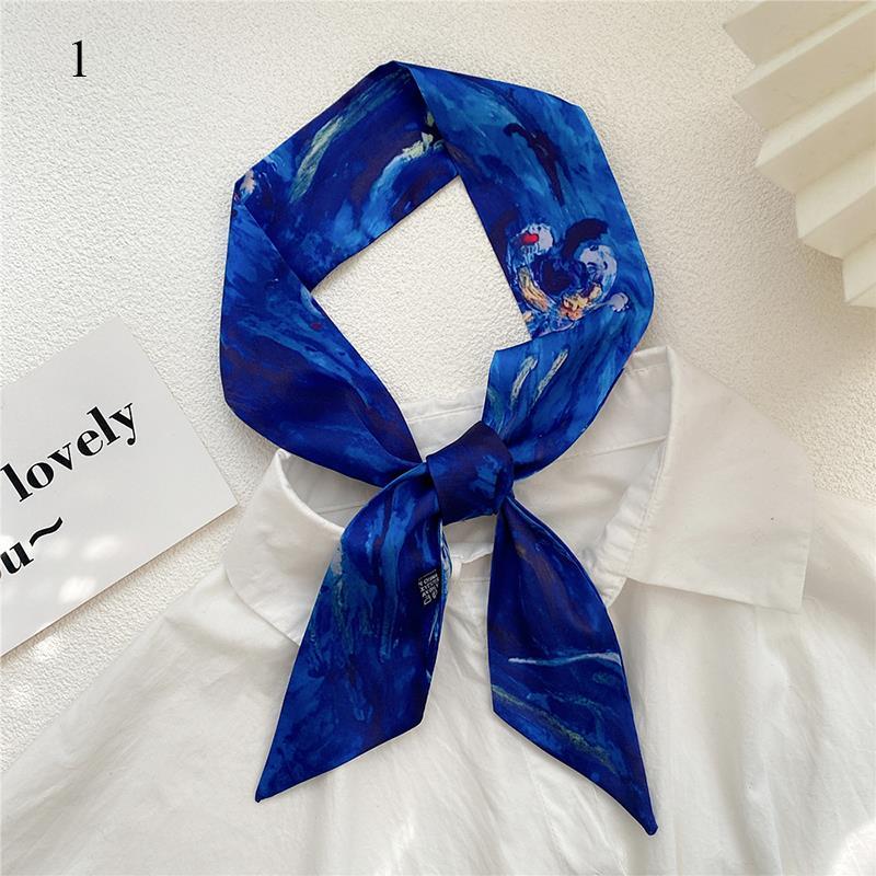 Eșarfă Lungă cu Imprimeu cu 26 de Litere, Bandă Subțire pentru Cap, Eșarfe de Gât, Bandă pentru Mâner de Geantă, Bandană, Elastic de Păr, Eșarfă de Gât, Eșarfe Mici de Mătase