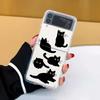 Cute Cartoon Cat Phone Case for Samsung Galaxy Z Flip 6 7 ZFlip5 Transaprent Clear Cover for Samsung ZFlip4 Z Flip 3 Fundas Bag