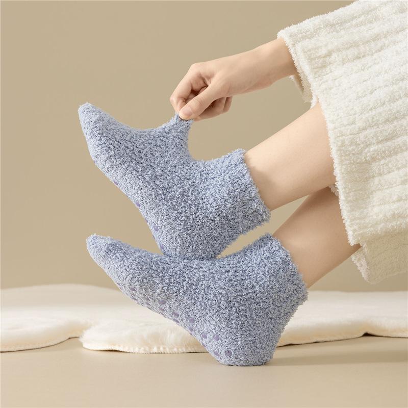 Thickened Thermal Socks Women Winter Warm Home Soft Thickened Plus Velvet Sleeping Anti Slip Floor Slipper Sock Christmas Gift