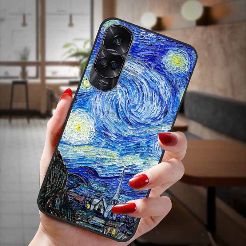 For Honor 90 Lite 5G Case 3D Flower Relief Emboss Silicon Back Cases For Honor 90 Cover Honor90 Pro 90Pro 90Lite Soft Protective