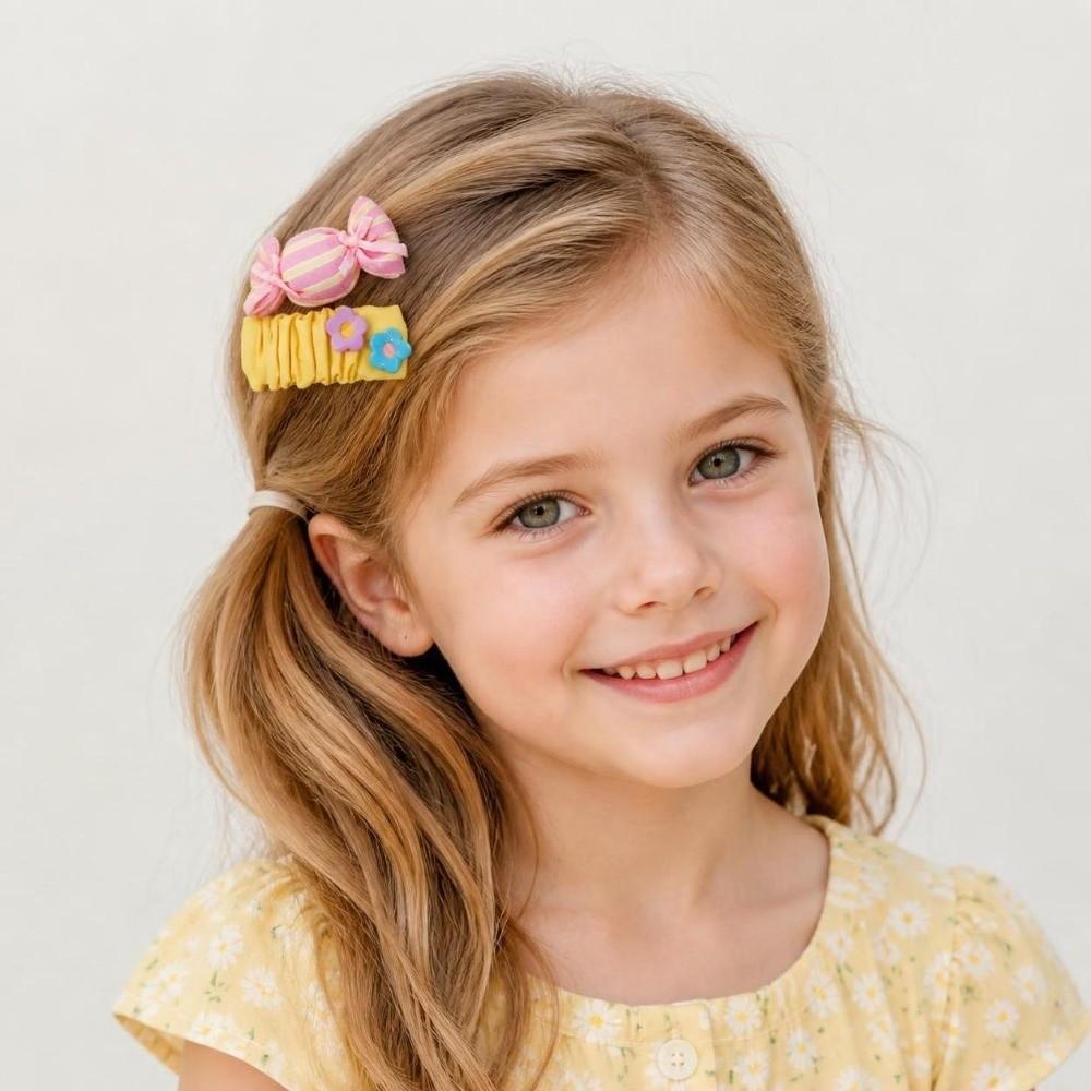 2 Pcs Set Korean Style Elastic Hair Band Elastic Stretch Bow Hair Accessory  for Girls