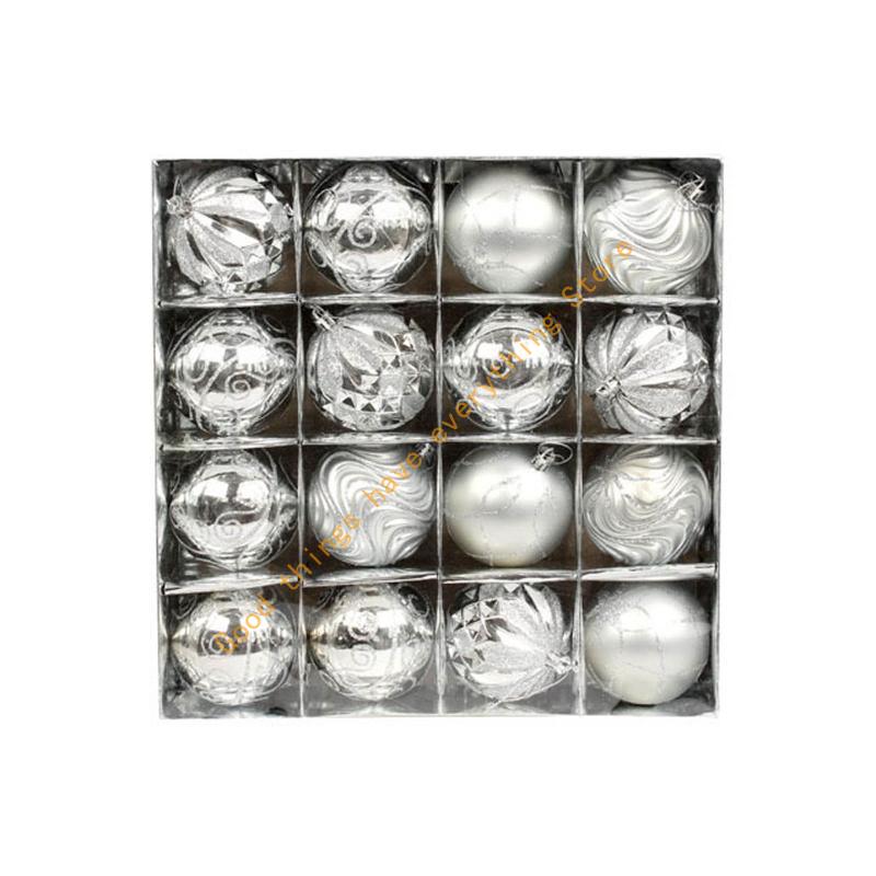 

Christmas Tree Decorations Bauble Balls Set Hanging Ball Ornaments Decor 55KF серебряный