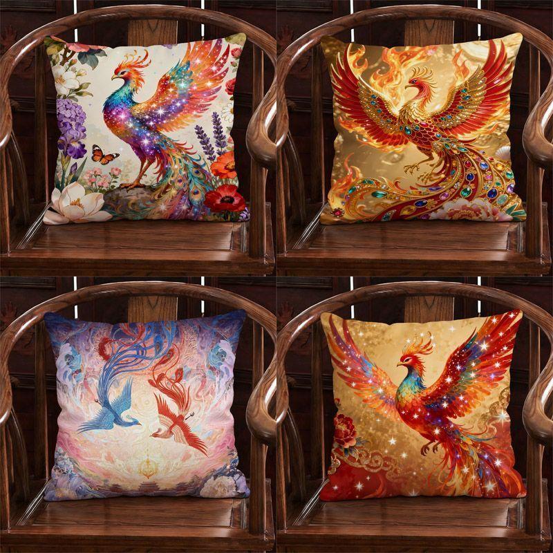 New Chinese Style Phoenix Pillow Living Room Sofa Decorative Piece Good Luck Bedroom Carriage Moving Gift Long Rectangle Plus...