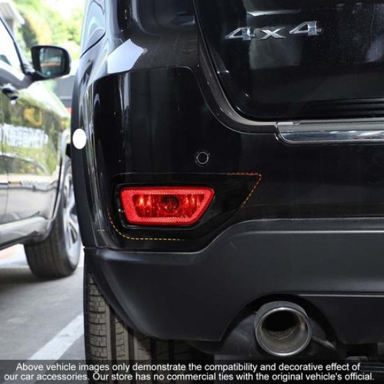 Gloss Black Rear Fog Light Lamp Accessories Covers For Jeep Grand Cherokee 2011+