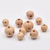 20Pcs/set Wooden Doll Head Beads for DIY Jewelry Making and Crafts Cute Smiling Face Loose Beads Wood Round Spacers