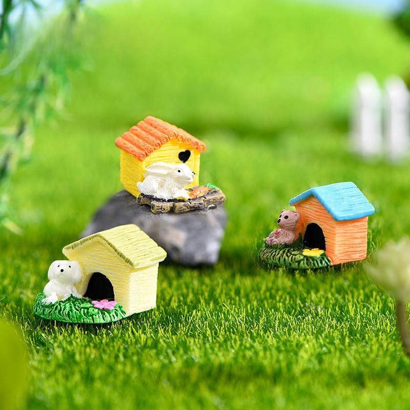 Cute Cartoon Resin Animal House Ornaments Ideal For Succulent Gardens And Diy Projects