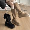 Women's British style two wear fashion versatile soft elastic comfortable ankle boots shock absorption non-slip casual sports Martin boots