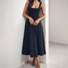 Spring New, Fashionable and Elegant Solid Color Splicing Sleeveless Suspender Dress